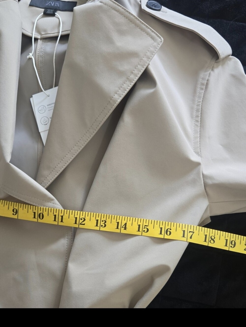 Zara Water-Repellent Belted Trench Coat | Windbreaker Sz:S - Picture 12 of 15